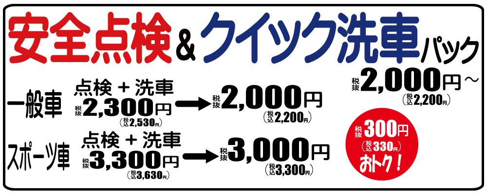 安全点検&クイック洗車パック